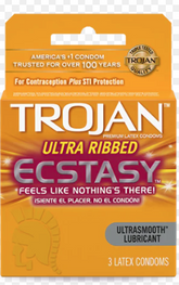 TROJAN ULTRA RIBBED ECSTACY 3CT - NO RETURN / NO EXCHANGE